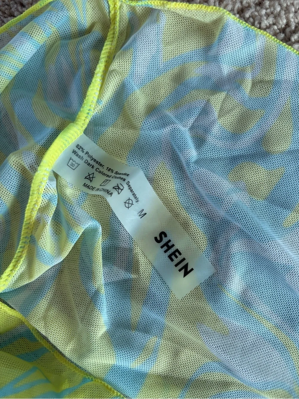 Shein abstract print bikini bottom and matching cover-up sarong size M NWT